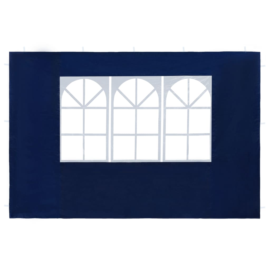 vidaXL Paroi de tente de réception 2 pcs avec fenêtre PE Bleu
