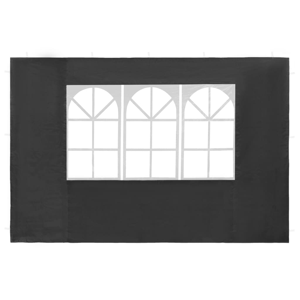 vidaXL Paroi de tente de réception 2 pcs avec fenêtre PE Anthracite