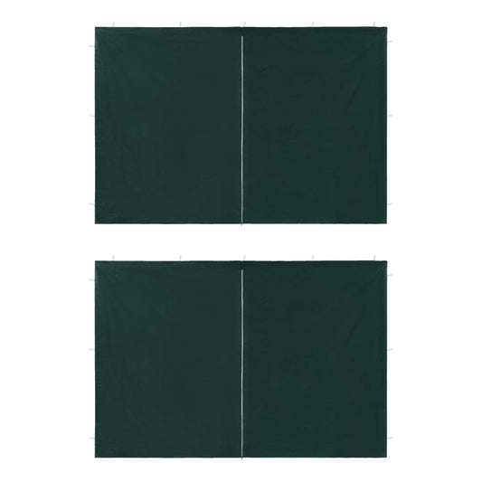 vidaXL Paroi de tente réception 2 pcs avec fermeture éclair PE Vert