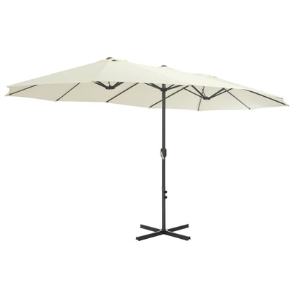 vidaXL Parasol d'extérieur et poteau en aluminium 460 x 270 cm Sabe