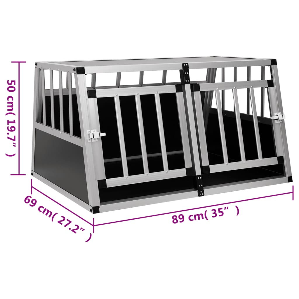vidaXL Cage pour chien à double porte 89 x 69 x 50 cm