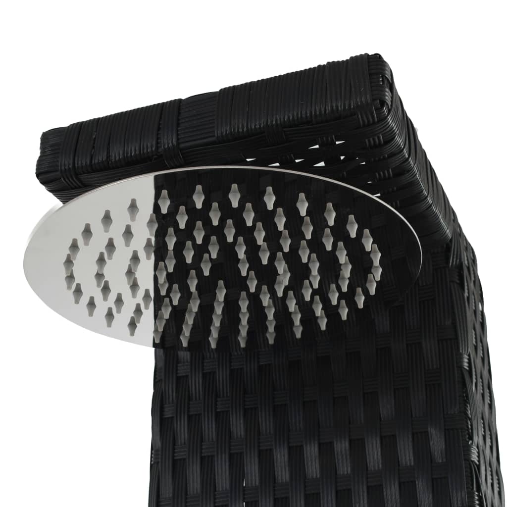 vidaXL Douche de jardin Résiné tressée WPC
