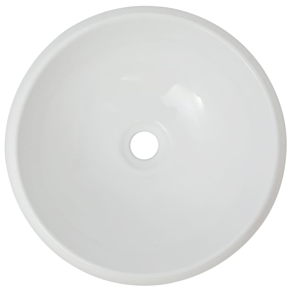 vidaXL Lavabo de salle de bain avec mitigeur Céramique Rond Blanc
