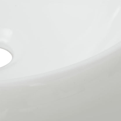 vidaXL Lavabo de salle de bain avec mitigeur Céramique Rond Blanc