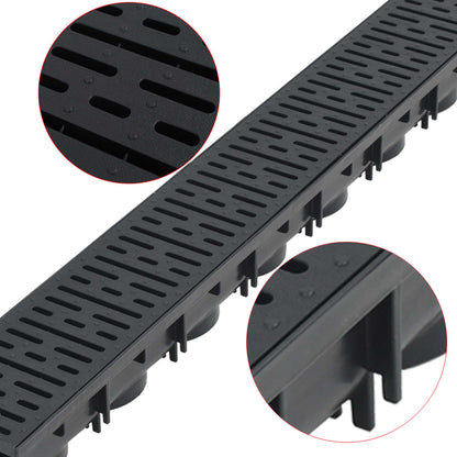 vidaXL Caniveau de drainage 2 pcs Plastique 2 m