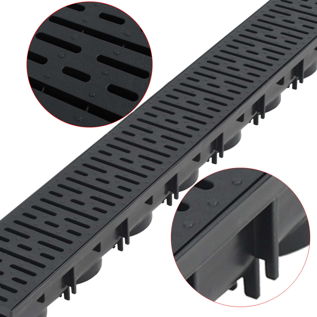 vidaXL Caniveau de drainage 4 pcs Plastique 4 m