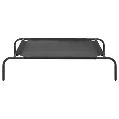 vidaXL Lit surélevé pour chien Noir S Textilène