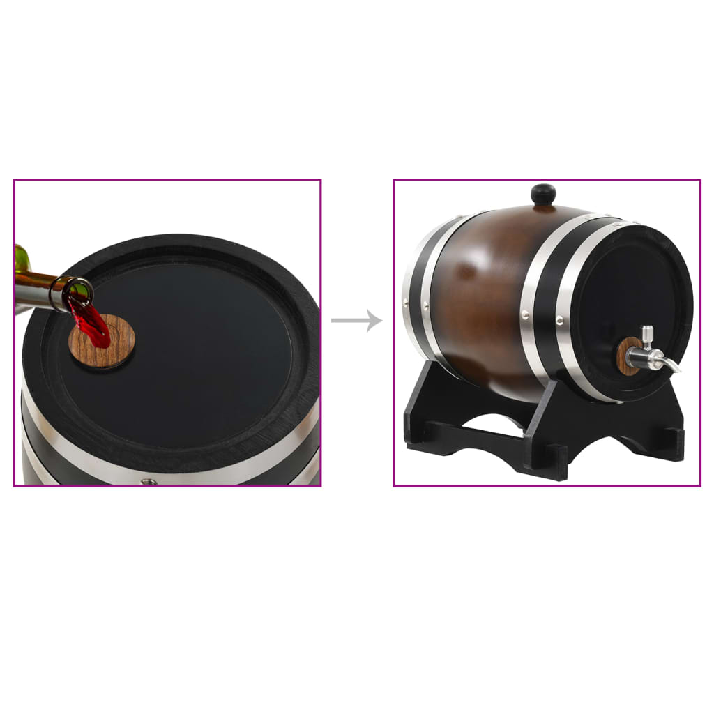 vidaXL Tonneau à vin avec robinet Pin massif 6 L