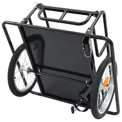vidaXL Remorque de vélo 130x73x48,5 cm acier noir