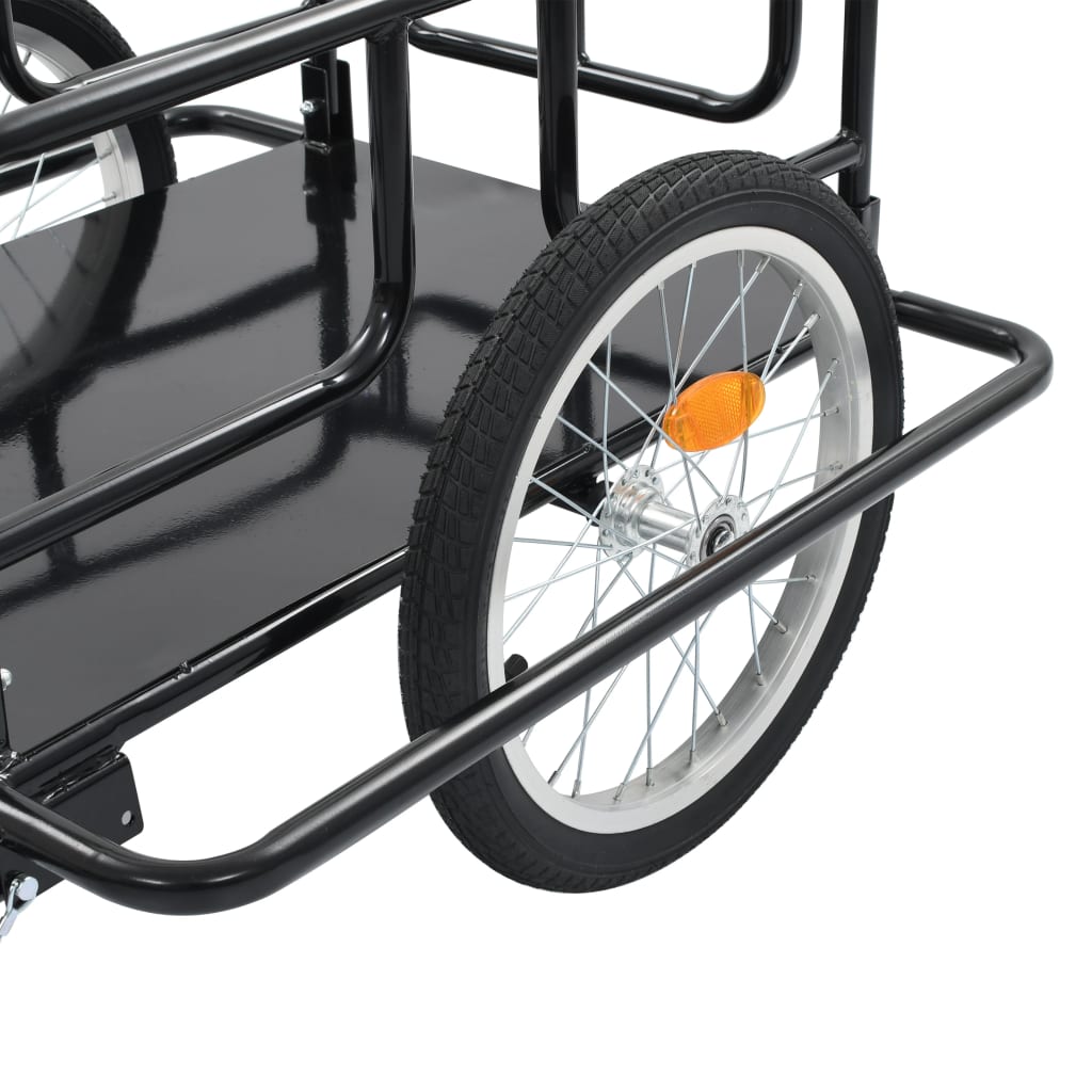 vidaXL Remorque de vélo 130x73x48,5 cm acier noir