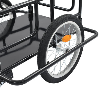 vidaXL Remorque de vélo 130x73x48,5 cm acier noir