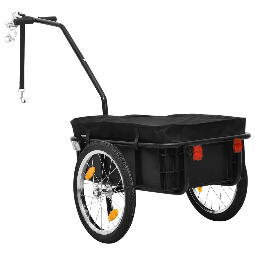 vidaXL Remorque de vélo/chariot à main 155x60x83 cm acier noir