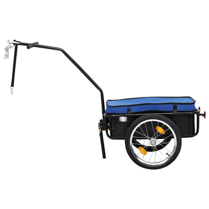vidaXL Remorque de vélo/chariot à main 155x60x83 cm acier bleu