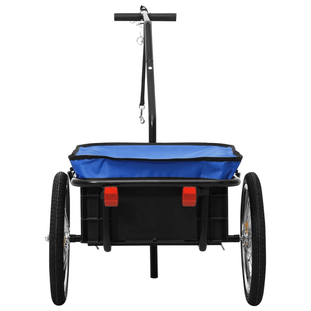vidaXL Remorque de vélo/chariot à main 155x60x83 cm acier bleu