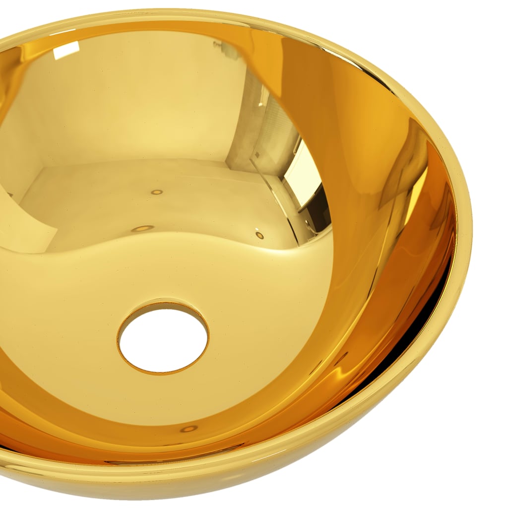vidaXL Lavabo 28 x 10 cm Céramique Doré