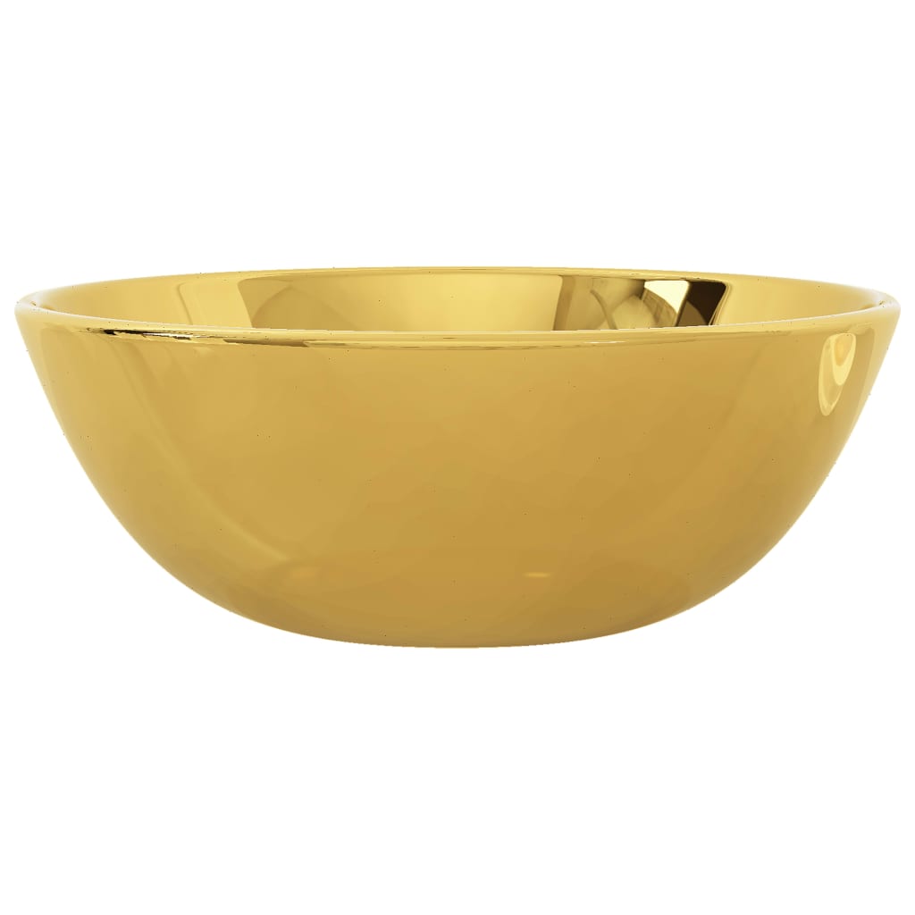 vidaXL Lavabo 28 x 10 cm Céramique Doré