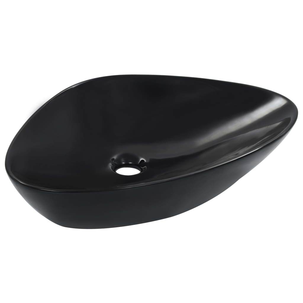 vidaXL Lavabo 58,5 x 39 x 14 cm Céramique Noir