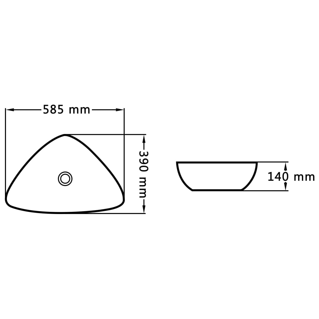 vidaXL Lavabo 58,5 x 39 x 14 cm Céramique Noir
