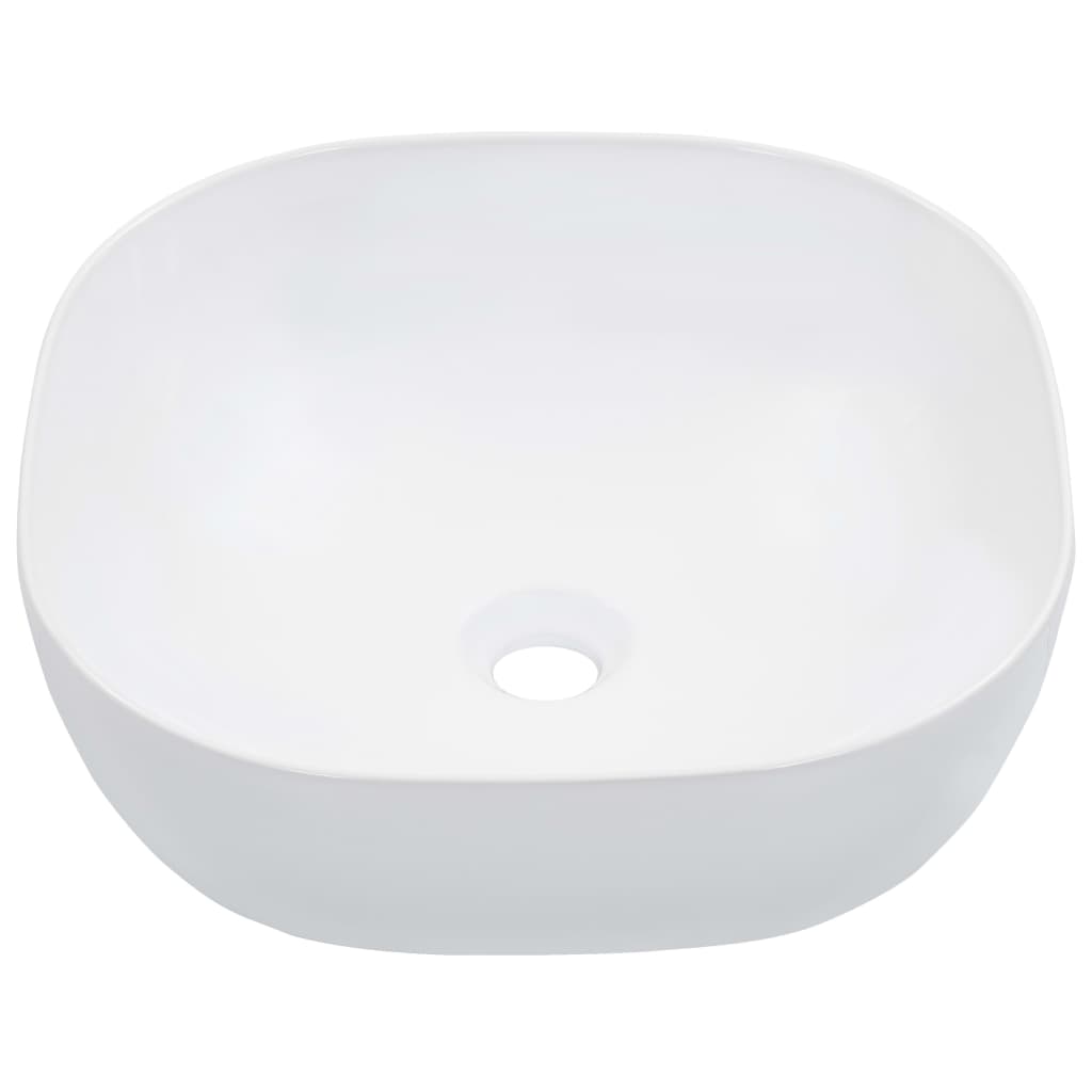 vidaXL Lavabo 42,5x42,5x14,5 cm Céramique Blanc