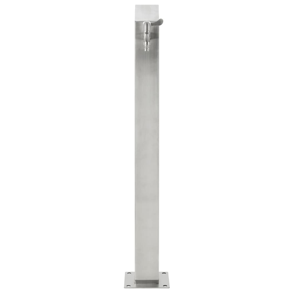 vidaXL Colonne à eau de jardin carrée Acier inoxydable 95 cm