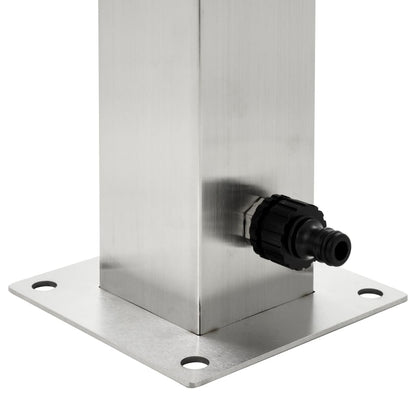 vidaXL Colonne à eau de jardin carrée Acier inoxydable 95 cm