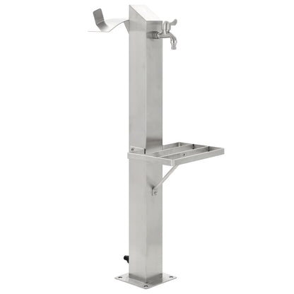 vidaXL Colonne à eau de jardin carrée Acier inoxydable 95 cm