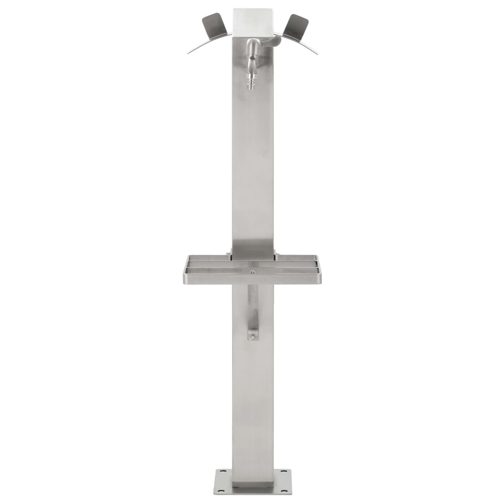vidaXL Colonne à eau de jardin carrée Acier inoxydable 95 cm