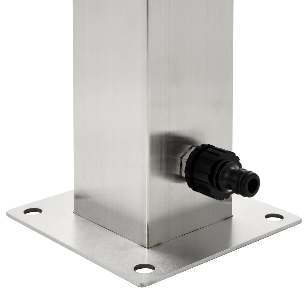 vidaXL Colonne à eau de jardin carrée Acier inoxydable 95 cm