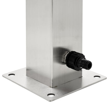 vidaXL Colonne à eau de jardin carrée Acier inoxydable 95 cm