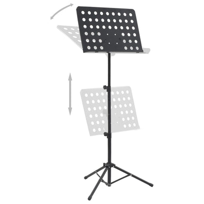 vidaXL Support de livre de musique Noir Acier