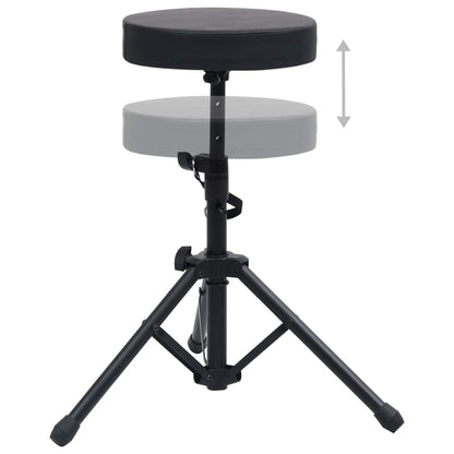vidaXL Tabouret à tambour réglable Noir Rond