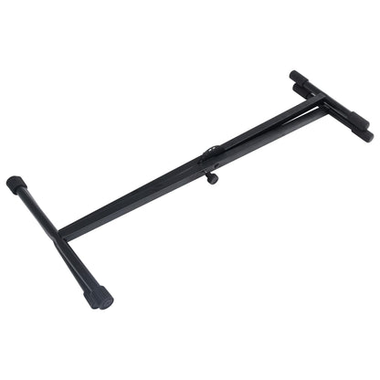 vidaXL Ensemble de support de clavier et de tabouret Noir