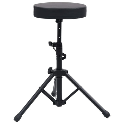 vidaXL Ensemble de support de clavier et de tabouret Noir