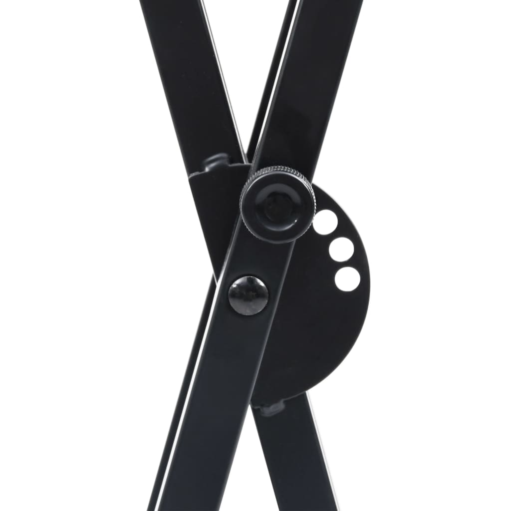vidaXL Kit de support de clavier à empattement double et tabouret Noir