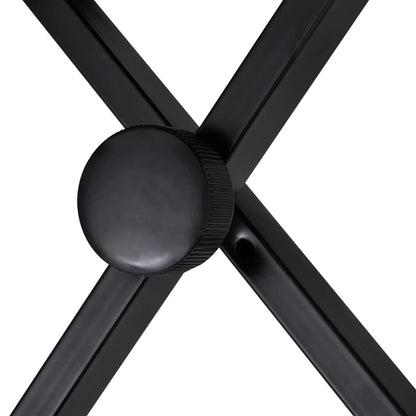 vidaXL Kit de support de clavier à empattement double et tabouret Noir