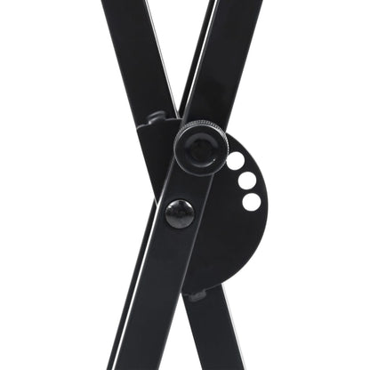 vidaXL Kit de support de clavier à empattement double et tabouret Noir