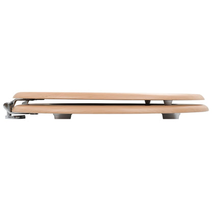vidaXL Siège de toilette avec couvercle MDF Design bambou