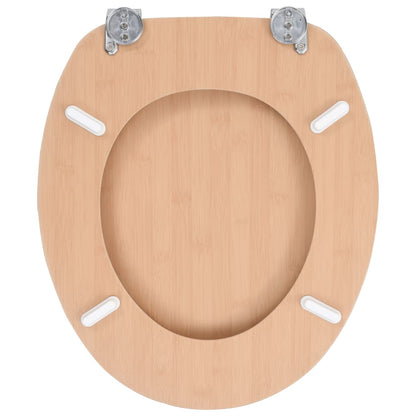 vidaXL Siège de toilette avec couvercle MDF Design bambou