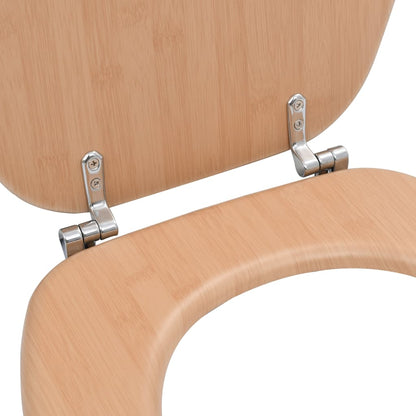 vidaXL Siège de toilette avec couvercle MDF Design bambou