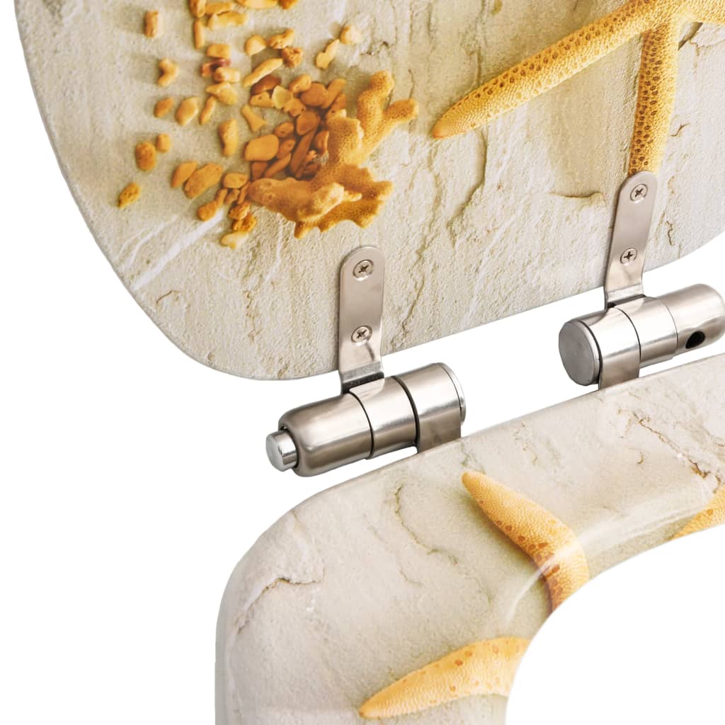 vidaXL Siège WC MDF Couvercle à fermeture en douceur Étoile de mer