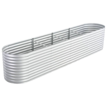 vidaXL Lit surélevé de jardin 400x80x81 cm Acier galvanisé Argenté