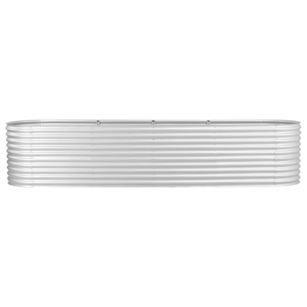 vidaXL Lit surélevé de jardin 400x80x81 cm Acier galvanisé Argenté
