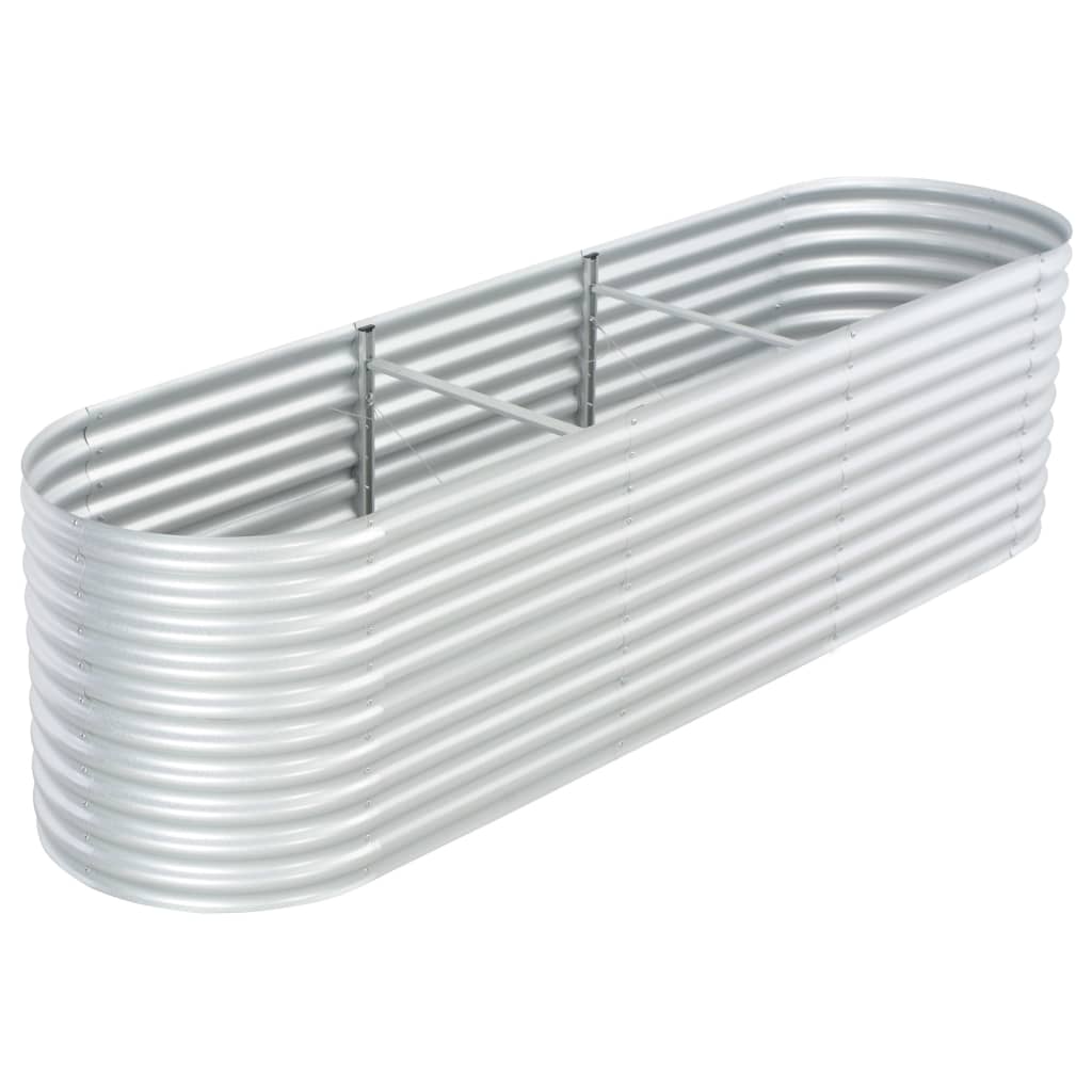 vidaXL Lit surélevé de jardin 320x80x81 cm Acier galvanisé Argenté