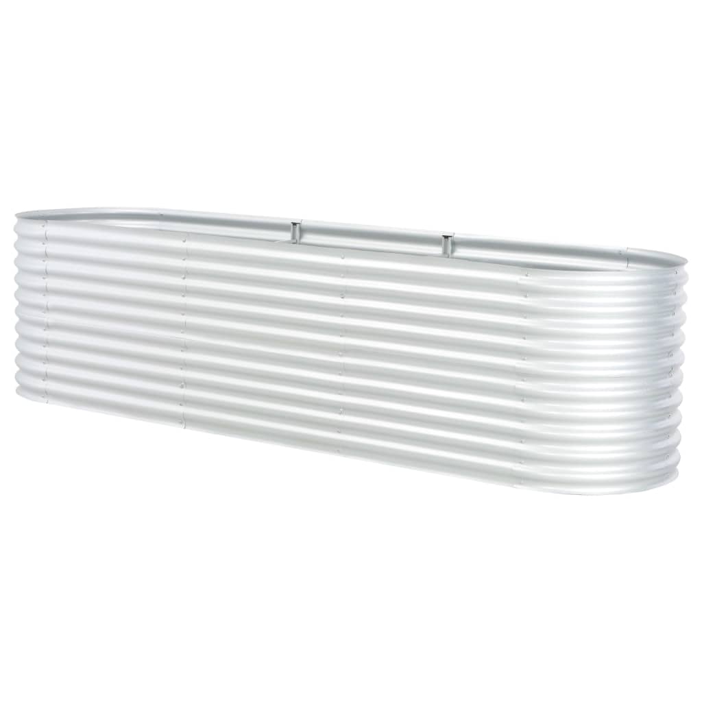 vidaXL Lit surélevé de jardin 320x80x81 cm Acier galvanisé Argenté