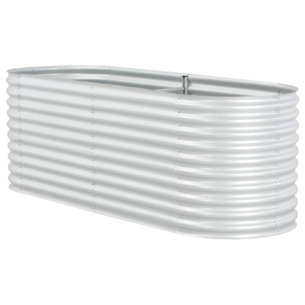 vidaXL Lit surélevé de jardin 240x80x81 cm Acier galvanisé Argenté