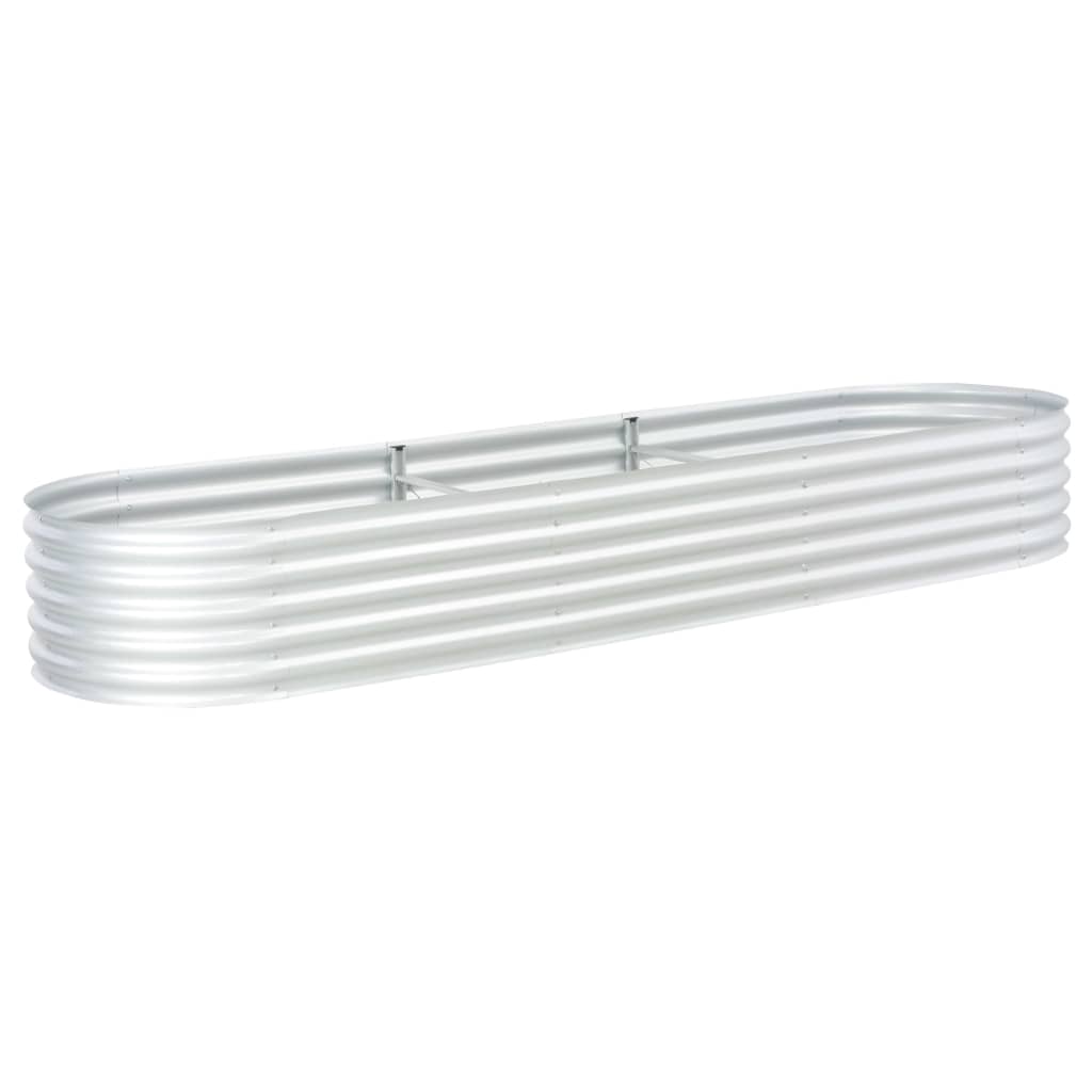 vidaXL Lit surélevé de jardin 320x80x44 cm Acier galvanisé Argenté