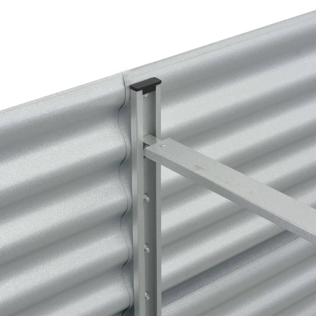 vidaXL Lit surélevé de jardin 320x80x44 cm Acier galvanisé Argenté