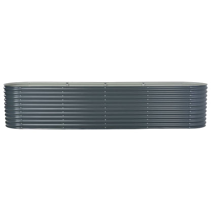 vidaXL Lit surélevé de jardin 400x80x81 cm Acier galvanisé Gris