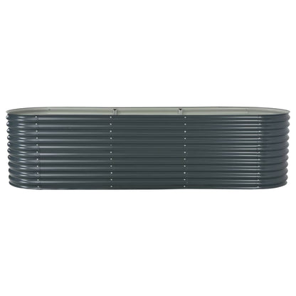 vidaXL Lit surélevé de jardin 320x80x81 cm Acier galvanisé Gris