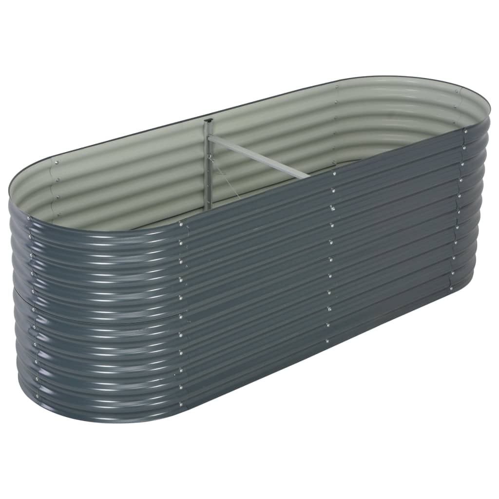vidaXL Lit surélevé de jardin 240x80x81 cm Acier galvanisé Gris